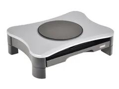 Monitorverhoger 2 Hoogte Standen 2 Lades Draaiplateau Zilver/Zwart