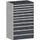 ladekast HxBxD 1600x1050x750mm 11laden RAL7035 front RAL7016