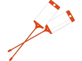 Goederenlabel PP rood blanco gelijnd - 4