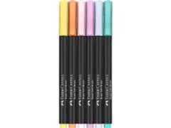 Brushpen Faber-Castell Black edition pastel 6 stuks in karton etui