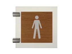 Premium Pictogram Glasslook Houtlook Heren 150x150mm