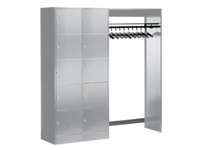 locker met kapstok,HxBxD 1950x1850x480mm,romp RAL7035,front RAL7035