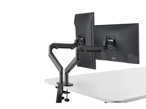 Jamy multifunctionele dubbele monitorarm metaal zwart