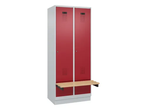 locker met bank,HxBxD 1950x800x815mm,2vak,vak B 400mm,cilinderslot