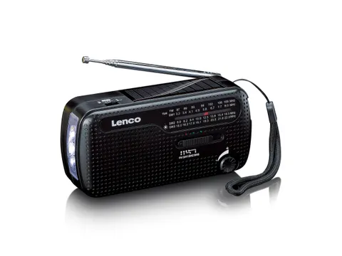 Lenco MCR-113BK Draagbare opwindbare noodradio, zaklamp en powerbank