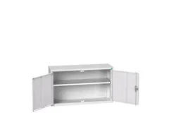 wandkast 600x1050x350mm 1xStalen bodem sokkel Ral 7035 front Ral 7035
