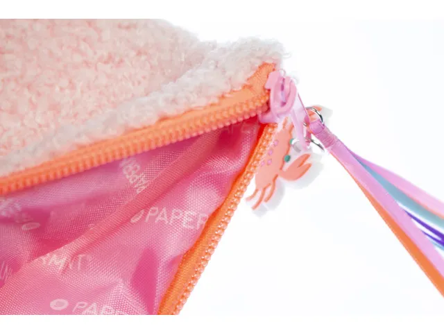 Etui Beach Happy Roze teddy 24x15cm
