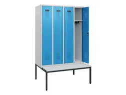 locker met bank,HxBxD 1950x1200x815mm,4vak,vak B 300mm,cilinderslot