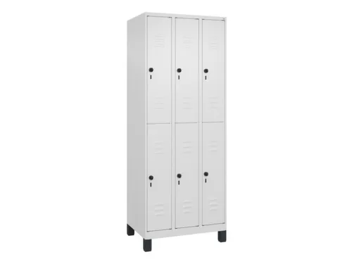 dubbeldekse locker,HxBxD 1950x750x500mm,3x2vak.,vak B 250mm