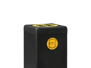 Afvalbak met bekerinzet 90 liter EarthBin geel zwart - 3