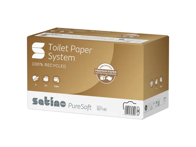 Satino 307140 Puresoft Toiletpapier met Dop 2-laags JT3 systeemrol