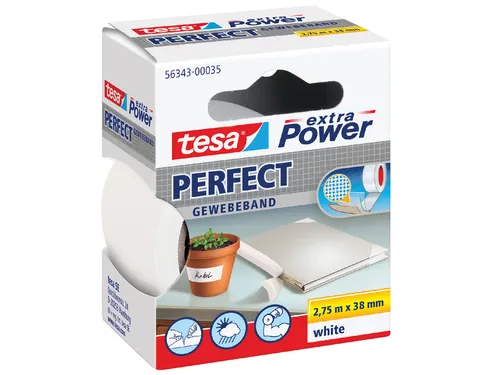 Plakband Tesa textiel 38mmx2.75m wit