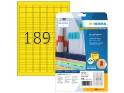 HERMA 4243 Gekleurde etiketten A4 25,4x10mm Geel 3780 stuks