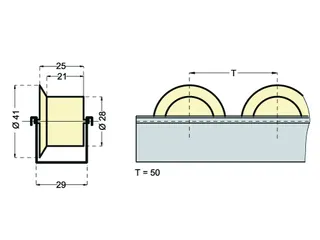 profiel voor spoorkranswielen,v. doorloopstelling,D 2498mm - 1