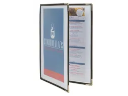 Menukaart Securit A4 2-delig voor 4 pagina's transparant 3 stuks