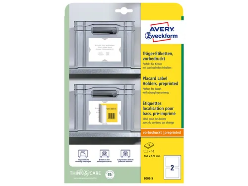 Avery Zweckform 8002 Voorbedrukte positioneeretiketten 160x120mm 10 st