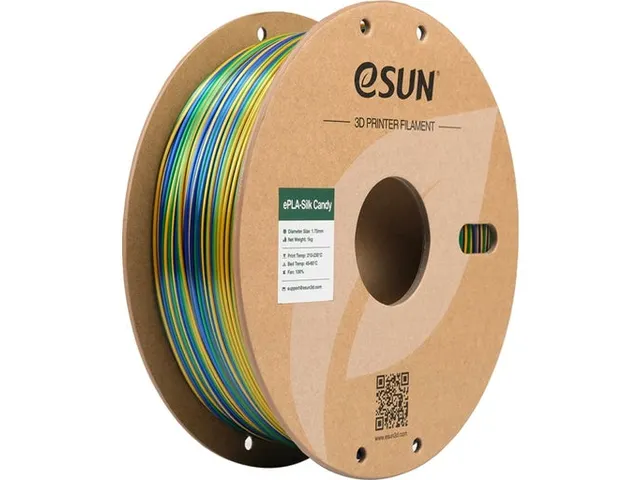eSUN 3D printer Filament ePLA-Silk Candy 1,75mm Goud/Blauw/Groen 1kg