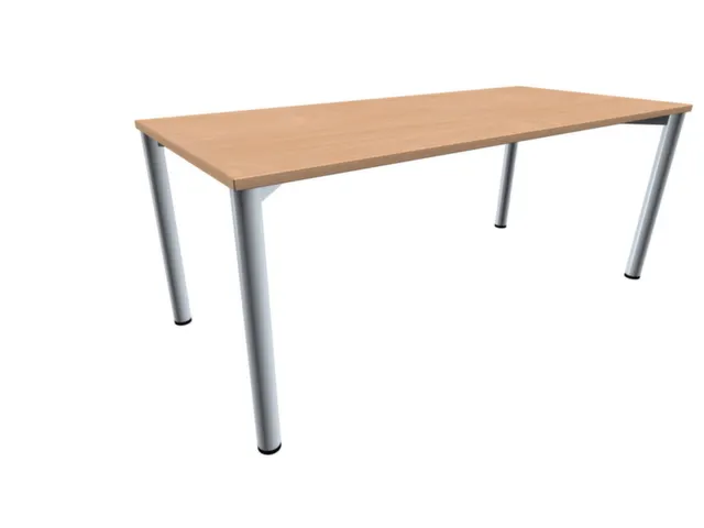 vergadertafel HxBxD 72x180x80cm rechthoekig beuken 4voeten Alu