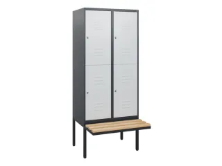 Dubbeldekse dekenkist,HxBxD 1950x800x815mm,2x2vak.,vak B 400mm - 1