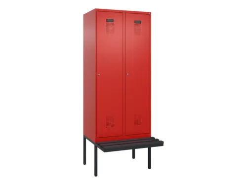 locker met bank,voor scheiding van kleding,HxBxD 2120x800x815mm,2vak