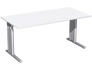 Bureau C-Poot HxBxD 680-800x1600x800mm Decor wit Zilverkleurig - 3