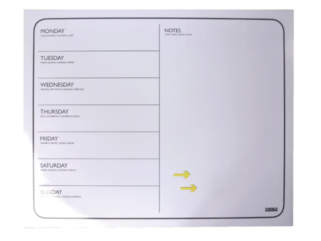 Planbord week Desq 40x50cm randloos + marker magnetisch