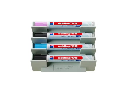MATTE Glasbord markerhouder magnetisch voor 4 markers Sage Green