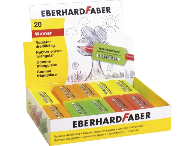 Gum Eberhard Faber Winner driekantig assorti fluorkleuren dislpay 20 s