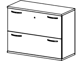 Hangmappenkast 770X1000X430Mm 2Hangmappenframes Wit+ Noten - 12