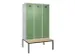locker met bank,voor scheiding van kleding,HxBxD 2120x1200x815mm,3vak