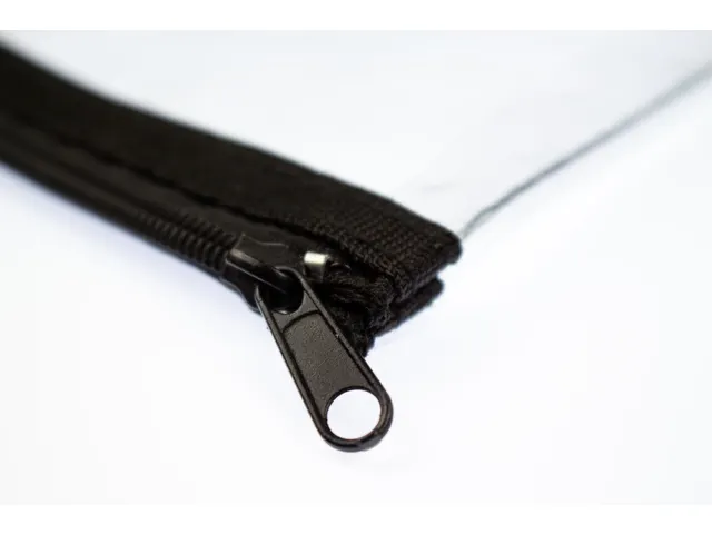 Trousse Kangaro transparent 125x200mm, fermeture éclair noir