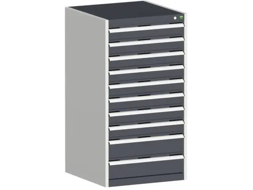 ladekast HxBxD 1200x650x650mm 10laden RAL7035 front RAL7016