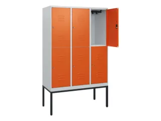 dubbeldekse locker,HxBxD 1950x1200x500mm,3x2vak.,vak B 400mm,cil.-slot - 2
