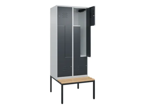 Z-garderobekast,HxBxD 2120x800x815mm,4vak,vak B 400mm,cil.-slot