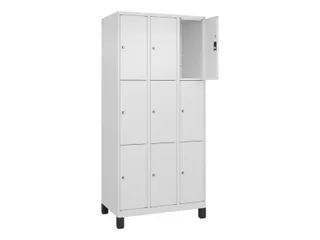 lockerkast,HxBxD 1950x900x500mm,3x3vakken,vak B 300mm,cil.-slot,voeten - 1