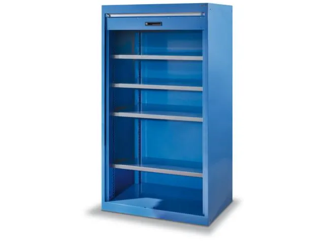 zwaarlast-roldeurkast,HxBxD 1950x1100x641mm,4xStalen bodem,lak RAL3003