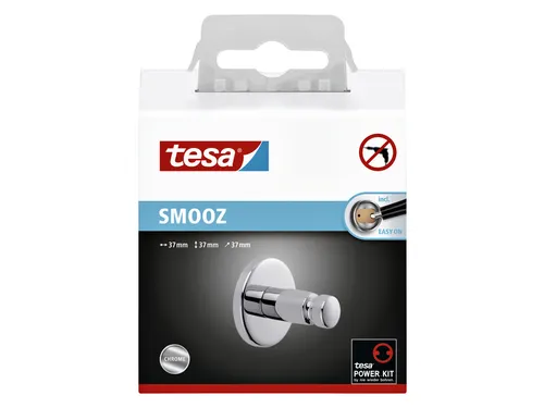 Handdoekhaak tesa Smooz hoogglans verchroomd metaal zelfklevend