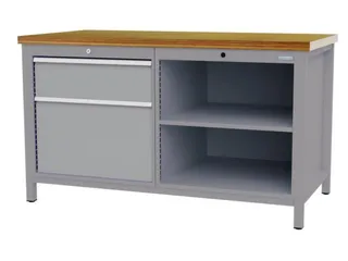 werkbank,HxBxD 860x1500x750mm,onderstel RAL7040,fronten RAL7040 - 2