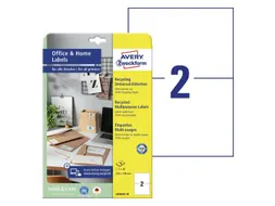 Etiket Avery Zweckform LR3655-10 210x148mm recycled Wit 20 stuks