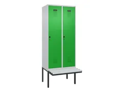 locker met bank,voor scheiding van kleding,HxBxD 2120x800x815mm,2vak