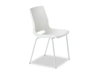 Kunststof kuipstoel,4voeten snow,zitting PP vanille - 1