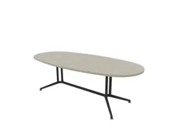 vergadertafel,HxBxD 740x2400x1100mm,ovaal,V-vormonderstel donkergrijs