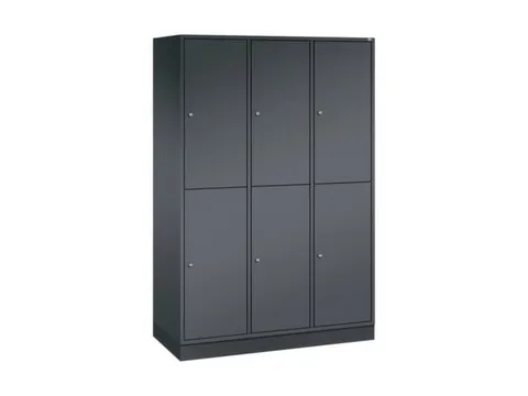 Dubbeldekse garderobekast,HxBxD 1950x1220x500mm,3x2vak.,vak B 360mm