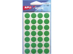 Ronde Etiketten in Etui Diameter Ø15mm, Groen, 168 Stuks, 28 per Blad