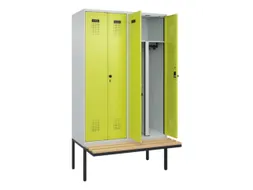 PBM-locker met bank,HxBxD 2120x1200x815mm,4vak,vak B 300mm