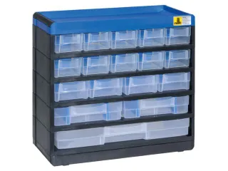 magazijnkast HxBxD 285x300x135mm 17laden behuizing zwart/blauw - 2