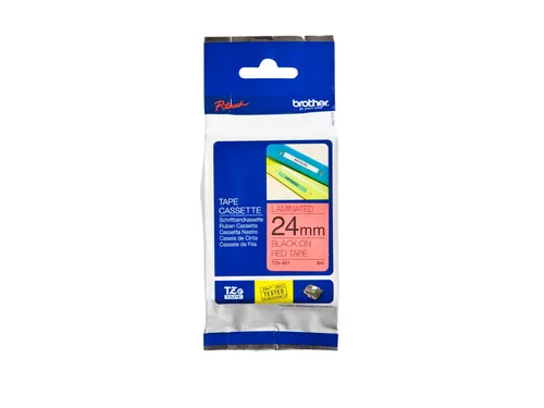 Labeltape Brother P-touch TZe-451 standaard 24mm zwart op rood
