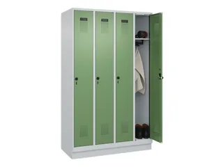 locker,HxBxD 1950x1200x500mm,4vak,vak B 300mm,draaigrendel,sokkel - 1