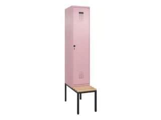 locker met bank,voor scheiding van kleding,HxBxD 2120x400x815mm,1vak - 2