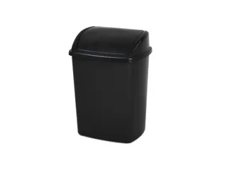 Afvalbak met Swing deksel 15 Liter Zwart - 1